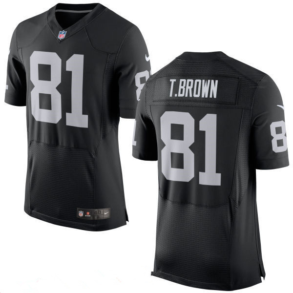 Men's Oakland Raiders #81 Tim Brown NEW Black Stitched NFL Retired Player Nike Elite Jersey