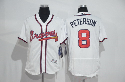 Men's Atlanta Braves #8 Jace Peterson White Home 2016 Flexbase Stitched Baseball Jersey