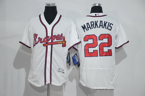 Men's Atlanta Braves #22 Nick Markakis White Home 2016 Flexbase Stitched Baseball Jersey