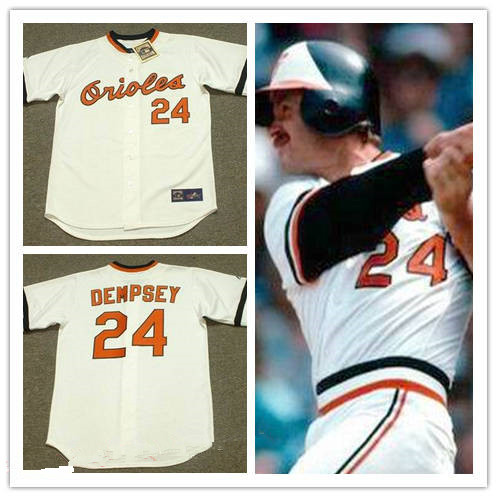 Men's Baltimore Orioles #24 Rick Dempsey White 1983 Majestic Cooperstown Throwback Baseball Jersey