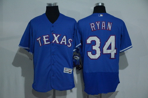 Men's Texas Rangers #34 Nolan Ryan Retired Royal Blue 2016 Flexbase Stitched Baseball Jersey