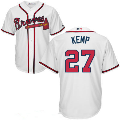 Men's Atlanta Braves #27 Matt Kemp White Home Majestic Cool Base Stitched MLB Jersey