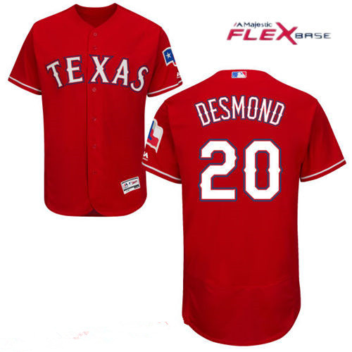 Men's Texas Rangers #20 Ian Desmond Red 2016 Flex Base Majestic Stitched MLB Jersey