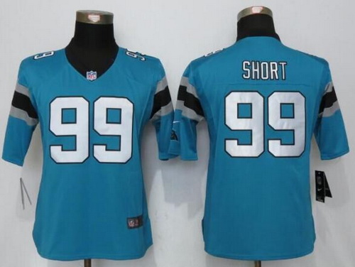 Women's Carolina Panthers #99 Kawann Short Light Blue Alternate NFL Nike Limited Jersey