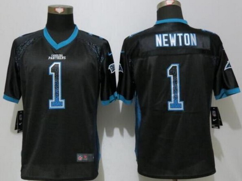 Women's Carolina Panthers #1 Cam Newton Black Drift Fashion NFL Nike Jersey