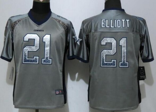 Women's Dallas Cowboys #21 Ezekiel Elliott Gray Drift Fashion NFL Nike Jersey