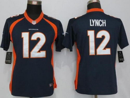 Women's Denver Broncos #12 Paxton Lynch Orange Navy Blue Alternate NFL Nike Game Jersey