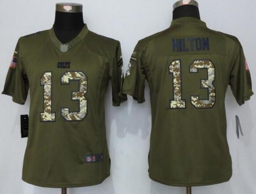Women's Indianapolis Colts #13 T.Y. Hilton Green Salute to Service NFL Nike Limited Jersey