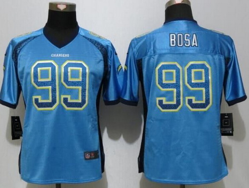 Women's San Diego Chargers #99 Joey Bosa Light Blue Drift Fashion NFL Nike Jersey
