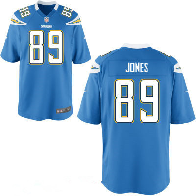 Men's San Diego Chargers #89 James Jone Light Blue Alternate Stitched NFL Nike Elite Jersey