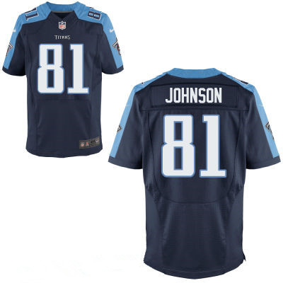 Men's Tennessee Titans #81 Andre Johnson Navy Blue Alternate Stitched NFL Nike Elite Jersey