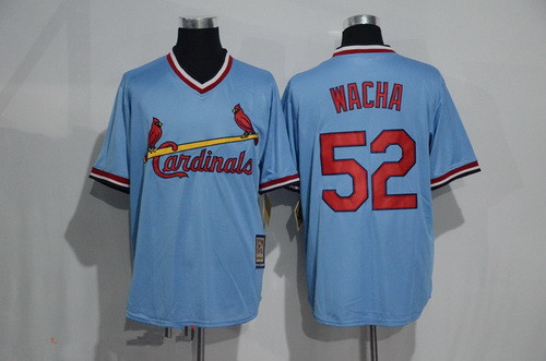 Men's St. Louis Cardinals #52 Michael Wacha Light Blue Majestic Cool Base Cooperstown Collection Player Jersey