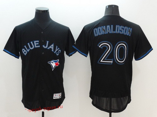 Men's Toronto Blue Jays #20 Josh Donaldson Lights Out Black Fashion 2016 Flex Base Majestic Stitched MLB Jersey