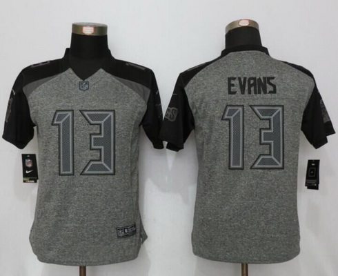 Women's Tampa Bay Buccaneers #13 Mike Evans Gray Gridiron Stitched NFL Nike Limited Jersey