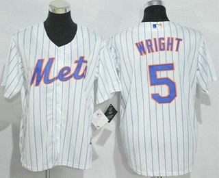 Men's New York Mets David Wright White(Blue Strip) Home Cool Base Stitched Youth MLB Jersey