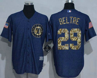 Men's Texas Rangers #29 Adrian Beltre Denim Blue Salute to Service Stitched MLB Jersey