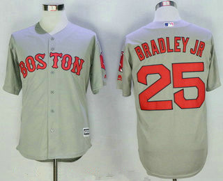 Men's Boston Red Sox #25 Jackie Bradley Jr. Gray Road Stitched 2015 MLB Cool Base Jersey