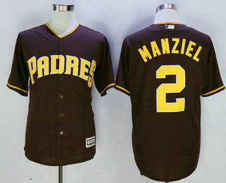 Men's San Diego Padres #2 Johnny Manziel Brown Stitched MLB Majestic Cooperstown Cool Base Jersey