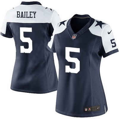Women's Dallas Cowboys #5 Dan Bailey Navy Blue Thanksgiving Alternate Stitched NFL Nike Game Jersey