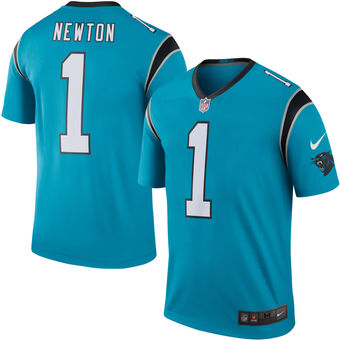 Men's Carolina Panthers #1 Cam Newton Nike Blue Color Rush Legend Jersey