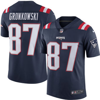 Men's New England Patriots #87 Rob Gronkowski Nike Navy Color Rush Limited Jersey