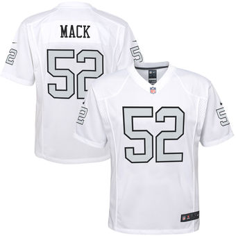 Men's Oakland Raiders #52 Khalil Mack Nike White Color Rush Game Jersey