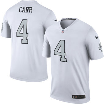 Men's Oakland Raiders #4 Derek Carr Nike White Color Rush Legend Jersey
