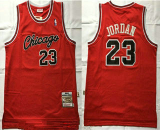 Men's Chicago Bulls #23 Michael Jordan Red 1984-85 Hardwood Classics Jersey