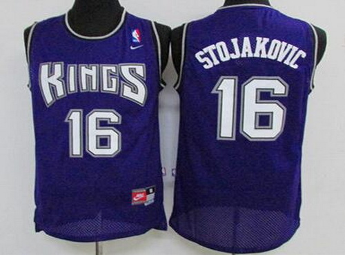 Men's Sacramento Kings #16 Peja Stojakovic Purple Soul Swingman Jersey