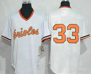 Men's Baltimore Orioles #33 Eddie Murray White Pullover Throwback Jersey By Mitchell & Ness