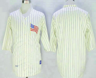 Men's Los Angeles Dodgers Blank 1917 Cream Pinstripe Throwback Jersey By Mitchell & Ness