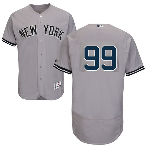 Men's New York Yankees #99 Aaron Judge Gray Gray Road Stitched MLB 2016 Majestic Flex Base Jersey