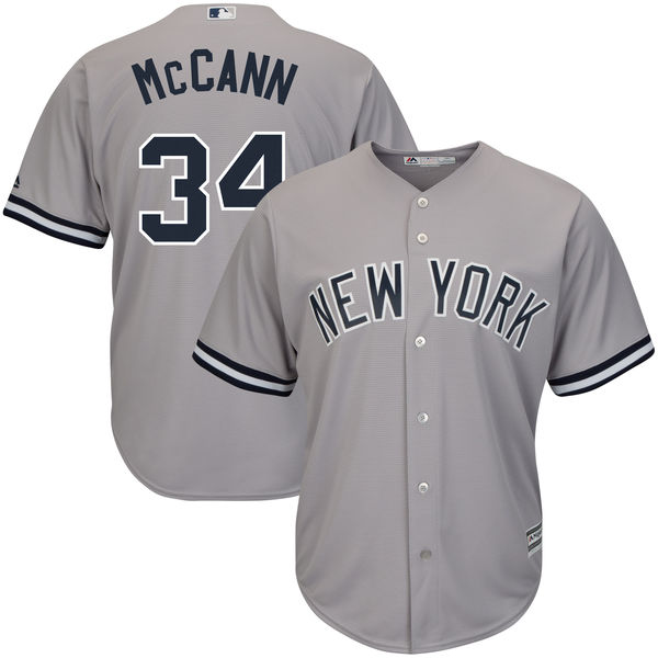 Men's New York Yankees #34 Brian McCann Gray Road Stitched MLB Majestic Cool Base Jersey