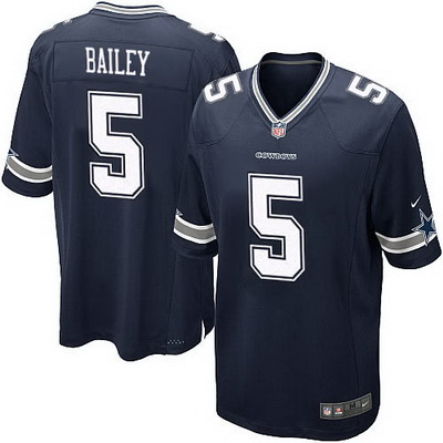Youth Dallas Cowboys #5 Dan Bailey Navy Blue Team Color Stitched NFL Nike Game Jersey