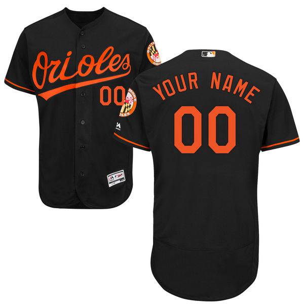 Mens Baltimore Orioles Black Customized Flexbase Majestic MLB Collection Jersey