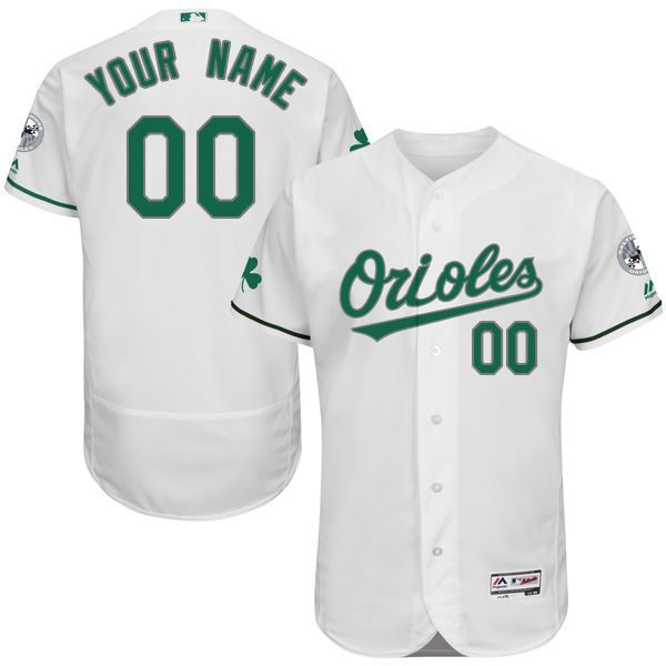 Mens Baltimore Orioles White Celtic Customized Flexbase Majestic MLB Collection Jersey
