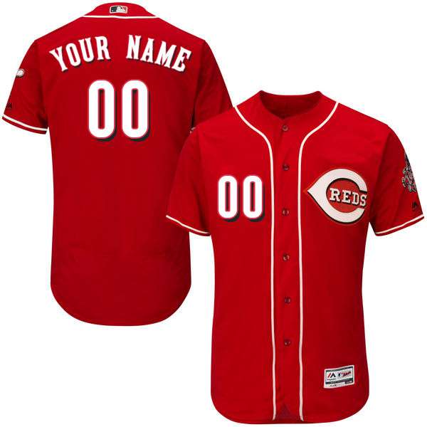 Mens Cincinnati Reds Red Customized Flexbase Majestic MLB Collection Jersey