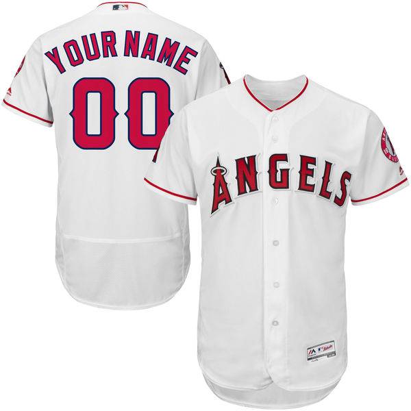Mens Los Angeles Angels of Anaheim White Customized Flexbase Majestic MLB Collection Jersey