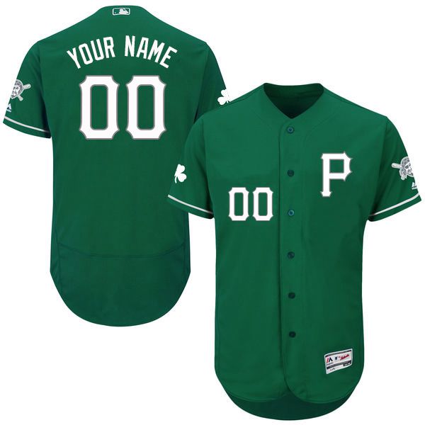 Mens Pittsburgh Pirates Green Celtic Customized Flexbase Majestic MLB Collection Jersey