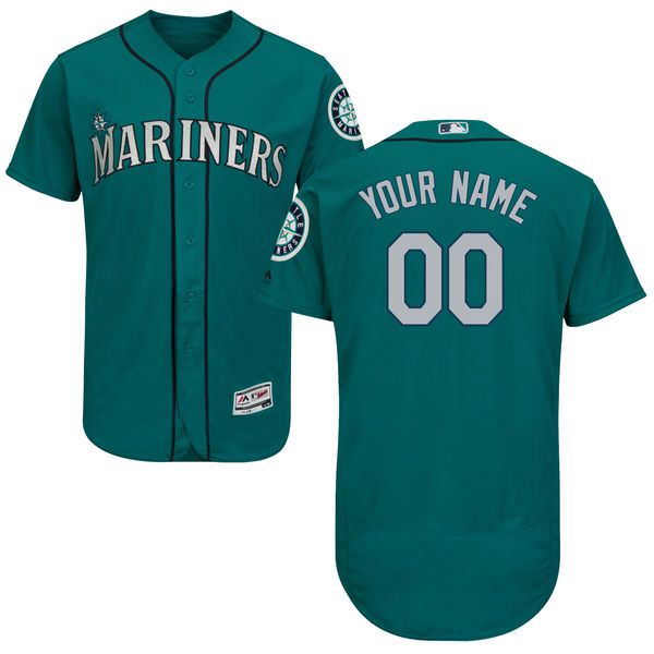 Mens Seattle Mariners Teal Green Customized Flexbase Majestic MLB Collection Jersey