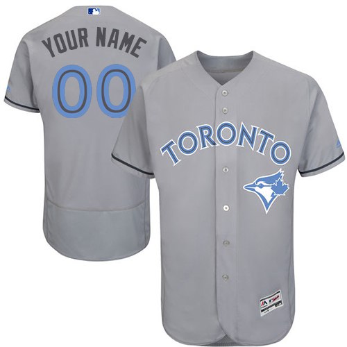 Mens Toronto Blue Jays 2016 Fathers Day Fashion Gray Customized Flexbase Majestic MLB Collection Jersey