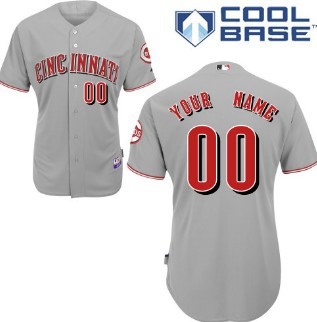 Women's Cincinnati Reds Customized Gray Cool Base Baseball Jersey