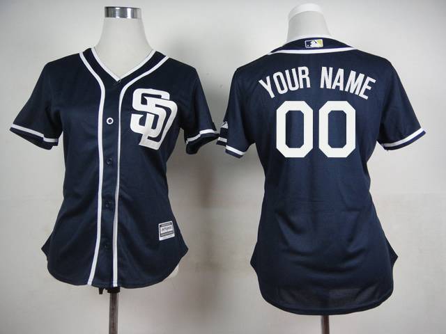 Women's San Diego Padres Dark Blue Cutomized New Cool Base Jersey