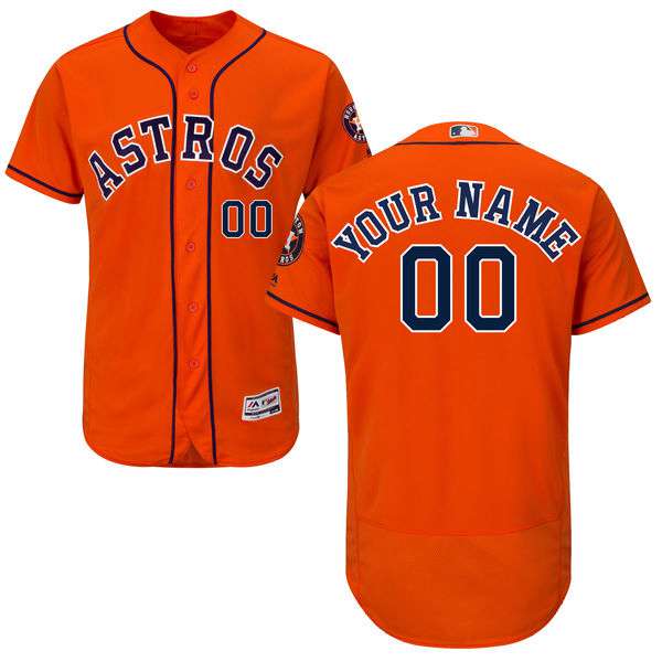 Mens Houston Astros Orange Customized Flexbase Majestic MLB Collection Jersey