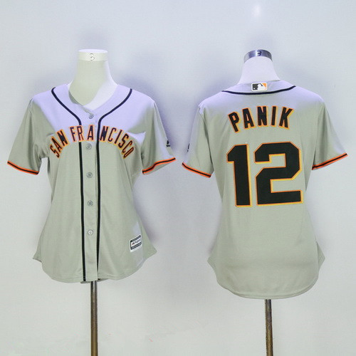 Women's San Francisco Giants #12 Joe Panik Gray Road Stitched MLB Majestic Cool Base Jersey