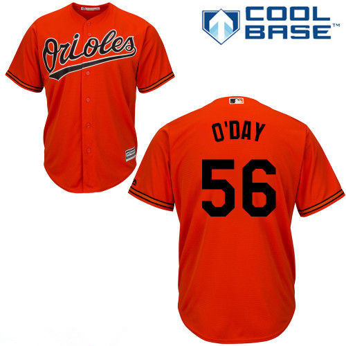 Youth Baltimore Orioles #56 Darren O'Day Orange Stitched MLB Majestic Cool Base Jersey