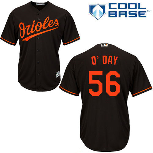 Youth Baltimore Orioles #56 Darren O'Day Black Stitched MLB Majestic Cool Base Jersey