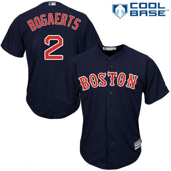 Youth Boston Red Sox #2 Xander Bogaerts Navy Blue Stitched MLB Majestic Cool Base Jersey