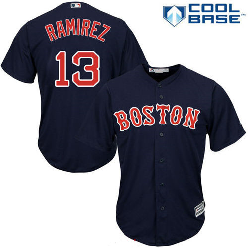 Youth Boston Red Sox #13 Hanley Ramirez Navy Blue Stitched MLB Majestic Cool Base Jersey