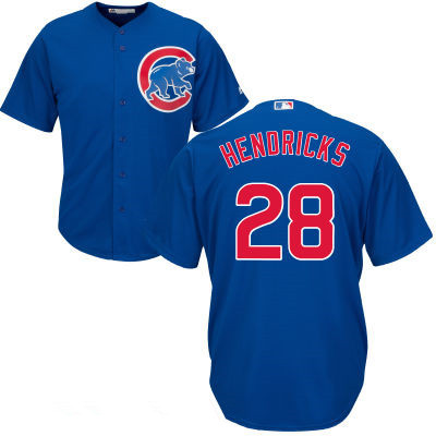 Youth Chicago Cubs #28 Kyle Hendricks Royal Blue Stitched MLB Majestic Cool Base Jersey